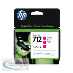 HP 712 DesignJet Ink Cartridge Magenta (Pack of 3) 3ED78A
