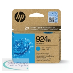HP 924E EvoMore Original Ink Cartridge High Yield Cyan 4K0U7NE