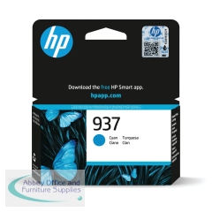 HP 937 Original Ink Cartridge Cyan 4S6W2NE