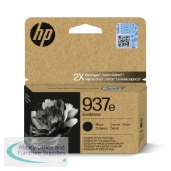 HP 937E EvoMore Original Ink Cartridge High Yield Black 4S6W9NE