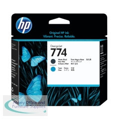 HP 774 DesignJet Printhead Matte Black/Cyan P2W01A