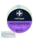 Reliance Medical Relitape Microporous Tape 2.5cmx5m (Pack of 12) 685