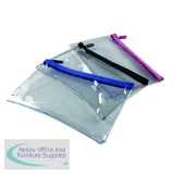 Helix Clear Pencil Case 200x125mm Assorted (12 Pack) M77040