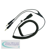 JAB00566 - Jabra Quick Disconnect (QD) PC Cord to Dual 3.5mm Jack Coiled Cord 8734-599
