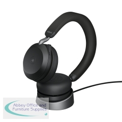 Jabra Evolve2 75 USB-C Headset with Charging Stand Unified Communication Version Black 27599-989-889