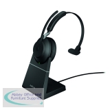 Jabra Evolve2 65 Mono Headset USB-A with Charging Stand Unified Communication Black 26599-889-989989