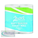 2Work Luxury 2-Ply Quilted Toilet Roll 200 Sheets (40 Pack) DQ4Pk