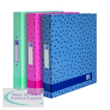 Oxford 40mm Ring Binder A4 Spots Teal/Pink/Navy (Pack of 3) 400158116