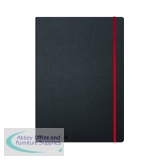 Black n\' Red Casebound Hardback Notebook Ruled A4 Black 400038675