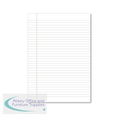 Hamelin Loose Leaf Paper 8mm Lined 1000 Page Unpunched with Margin A4 (Pack of 5) 100104040