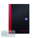 Black n\' Red A5 Casebound Hardback Single Cash Book (5 Pack) 100080414