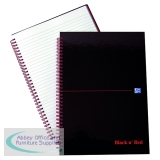 Black n\' Red Wirebound Ruled Hardback Notebook A4 (Pack of 5) 100103711