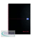Black n\' Red Wirebound Ruled Perforated Hardback Notebook A4 (Pack of 5) 100102248