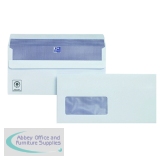 Plus Fabric DL Envelopes Window Wallet Self Seal 120gsm White (Pack of 250) C23370