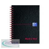 Black n\' Red Ruled Perforated Wirebound Hardback Notebook A6 (5 Pack) 100080448
