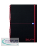 Black n\' Red Wirebound Recycled Polypropylene Notebook 140 Pages A4 (Pack of 5) 100080167