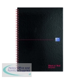 Black n\' Red Wirebound Recycled Ruled Hardback Notebook A4 (Pack of 5) 100080189