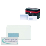 Plus Fabric DL Envelopes Window Wallet Self Seal 120gsm White (500 Pack) J22370