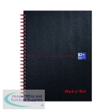 Black n\' Red Margin Ruled Wirebound Hardback Notebook 140 Pages A5+ (5 Pack) 846354904