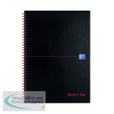 Black n\' Red Wirebound Hardback Notebook 5mm Square A4 (Pack of 5) 100080201
