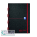 Black n\' Red Wirebound Recycled Polypropylene Notebook 140 Pages A5 (Pack of 5) 100080221