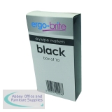Ergo-Brite Drywipe Marker Rubber Grip Black (Pack of 10) JN10098