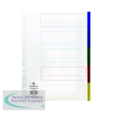 Concord 5-Part Extra Wide Index Polypropylene Multicoloured  A4 66099