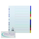 Concord 10-Part Extra Wide Index Polypropylene Multicoloured A4 66199