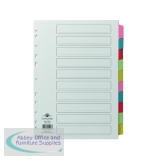Concord Divider 10-Part A4 Multicoloured Tabs with Contents 72098/PJ20