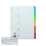 Concord Index 1-5 A4 White With Multicolour Tabs 00201/CS2