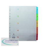 Concord Index 1-5 A4 Extra Wide Multicoloured Mylar Tabs 09601/CS96