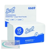 Scott 1-Ply Xtra Hand Towels I-Fold 240 Sheets (15 Pack) 6669