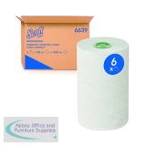 Scott Essential 1-Ply Hand Towels Rolled Slimroll E-Roll White (Pack of 6) 6639