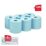Wypall L10 Wiper Roll Control Centrefeed Blue (Pack of 6) 7407