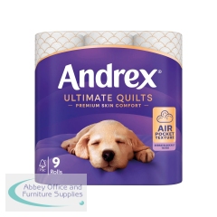Andrex Ultimate Quilts Toilet Roll 3-Ply 155 Sheets Per Roll (Pack of 9) 4474132