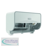 Kimberly Clark ICON Standard 2-Roll Toilet Paper Dispenser Horizontal White and Faceplate White Mosaic 53945