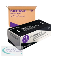Kimtech Science Precision Wipes 1-Ply x198 Wipes White (Pack of 15) 7551