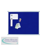 Q-Connect Aluminium Frame Felt Noticeboard with Fixing Kit 900x600mm Blue 9700028