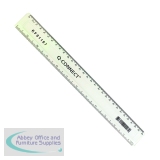 Q-Connect Acrylic Shatter Resistant Ruler 30cm Clear (10 Pack) KF01107Q