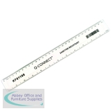 Q-Connect Ruler Shatterproof 300mm Clear (Inches on one side and cm/mm on the other) KF01108
