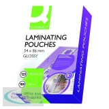 Q-Connect 54x86mm Laminating Pouches 250 Micron (100 Pack) KF01203