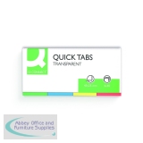 Q-Connect Quick Tabs 25x45mm 40 Tabs 4 Pads Clear/Assorted (Pack of 160) KF01225
