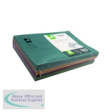 Q-Connect Square Cut Folder Mediumweight 250gsm Foolscap Assorted (Pack of 100) KF01492