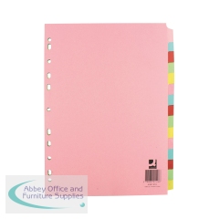 Q-Connect 15-Part Subject Divider Multi-Punched A4 (Pack of 10) KF01516Q