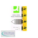 Q-Connect Quick Tabs Sign-Here 20x45mm 40 Tabs 4 Pads Yellow (Pack of 160) KF01979