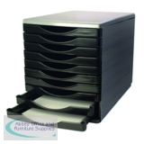 Q-Connect Black and Grey 10 Drawer Tower KF02254