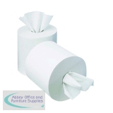 2Work 1-Ply Mini Centrefeed Roll 120M 70mm Core White (Pack of 12) KF03784