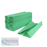 2Work 1-Ply C-Fold Hand Towels Green (Pack of 2880) KF03801