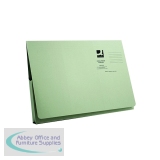 Q-Connect Long Flap Document Wallet Foolscap Green (50 Pack) KF03931