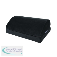 Q-Connect Ergonomic Height Adjustable Foam Footrest Anti-slip Bottom Removable Cover Black KF10413